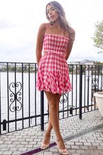 Autumn Gingham Mini Dress - Pink or Baby Blue