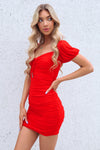 Nina Mesh Dress - Red