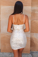 Shay Sequin Dress - Beige